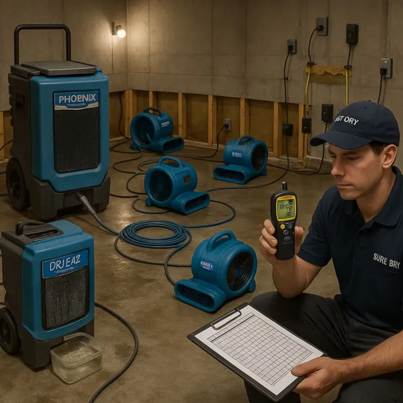Structural Drying and Dehumidification process in Roseland, LA